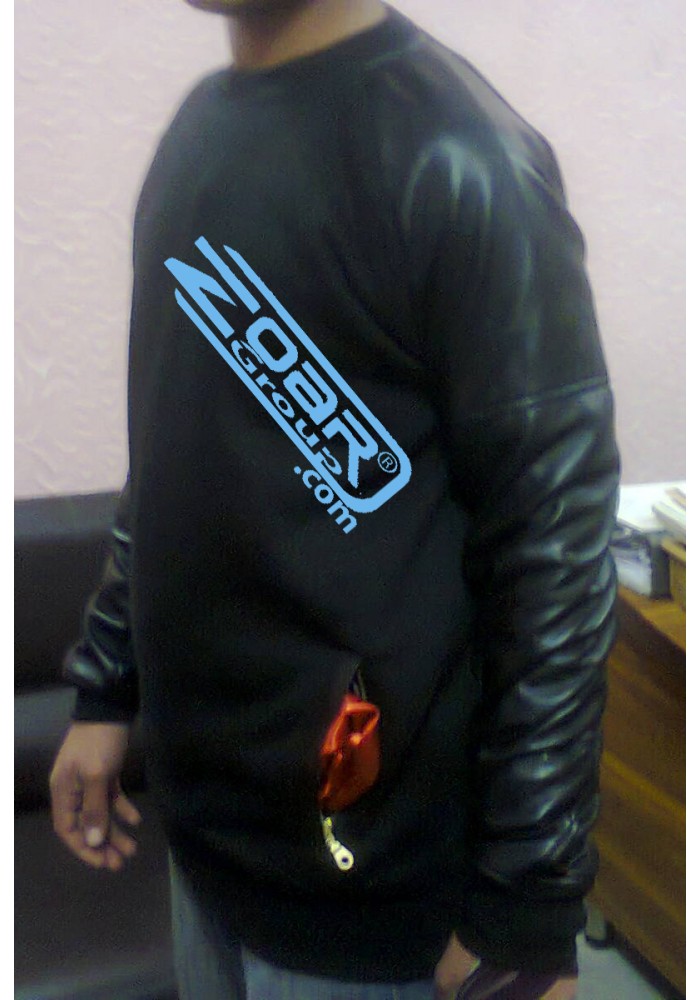 Leather & Fleece hoodie/sweatshirt